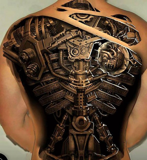 3D robot effect back piece