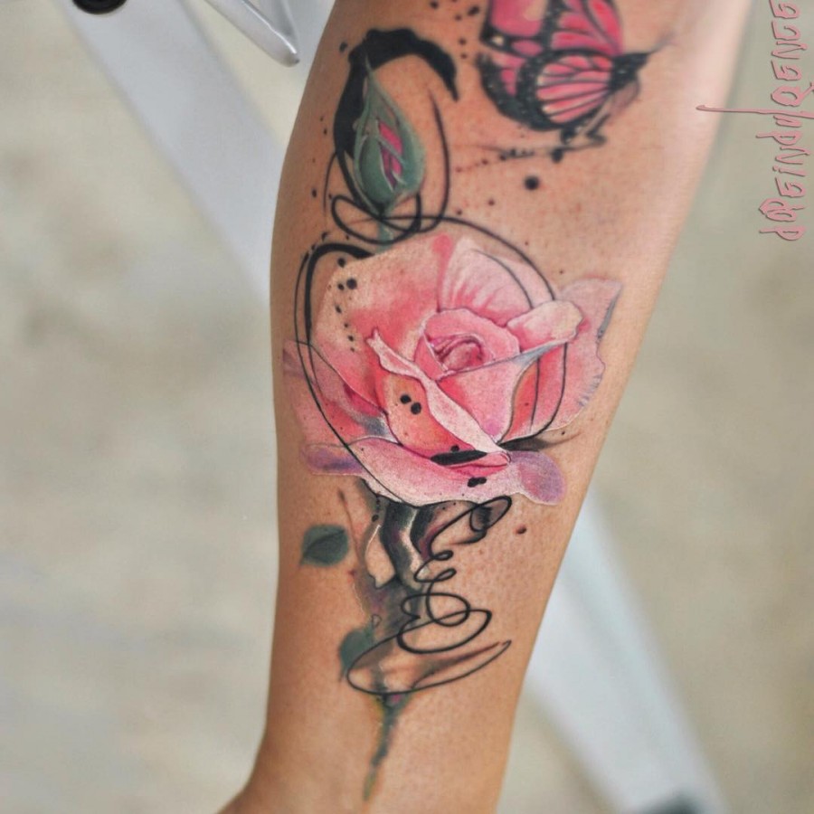 Watercolor Flower Tattoos