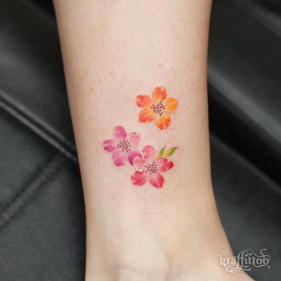 Watercolor Flower Tattoos