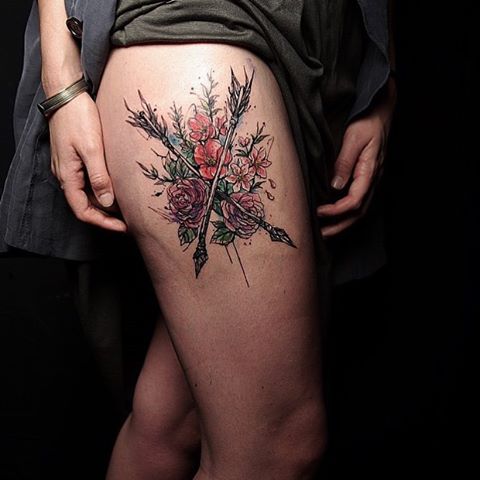 Watercolor Flower Tattoos