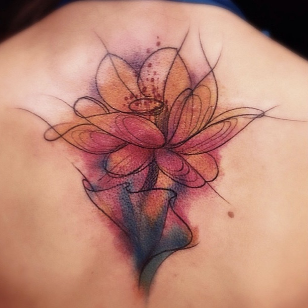 Watercolor Flower Tattoos