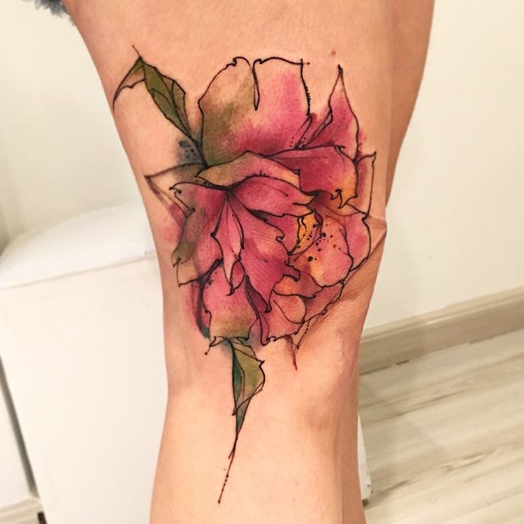 Watercolor Flower Tattoos