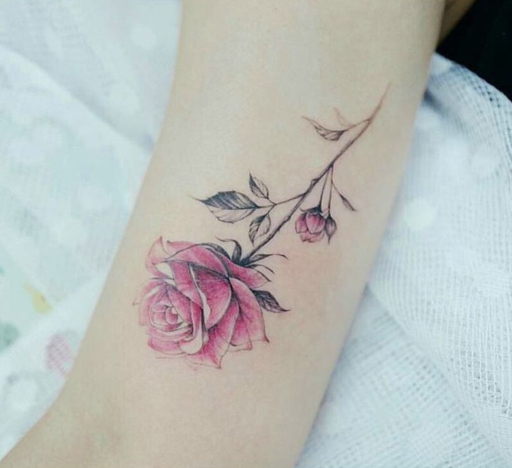 Watercolor Flower Tattoos