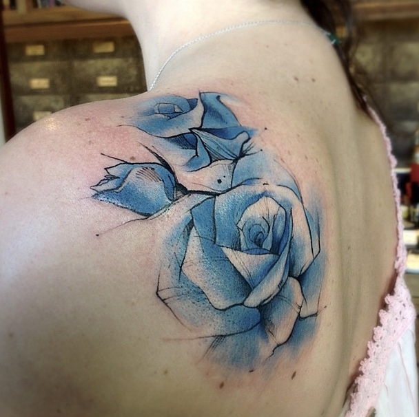 Watercolor Flower Tattoos