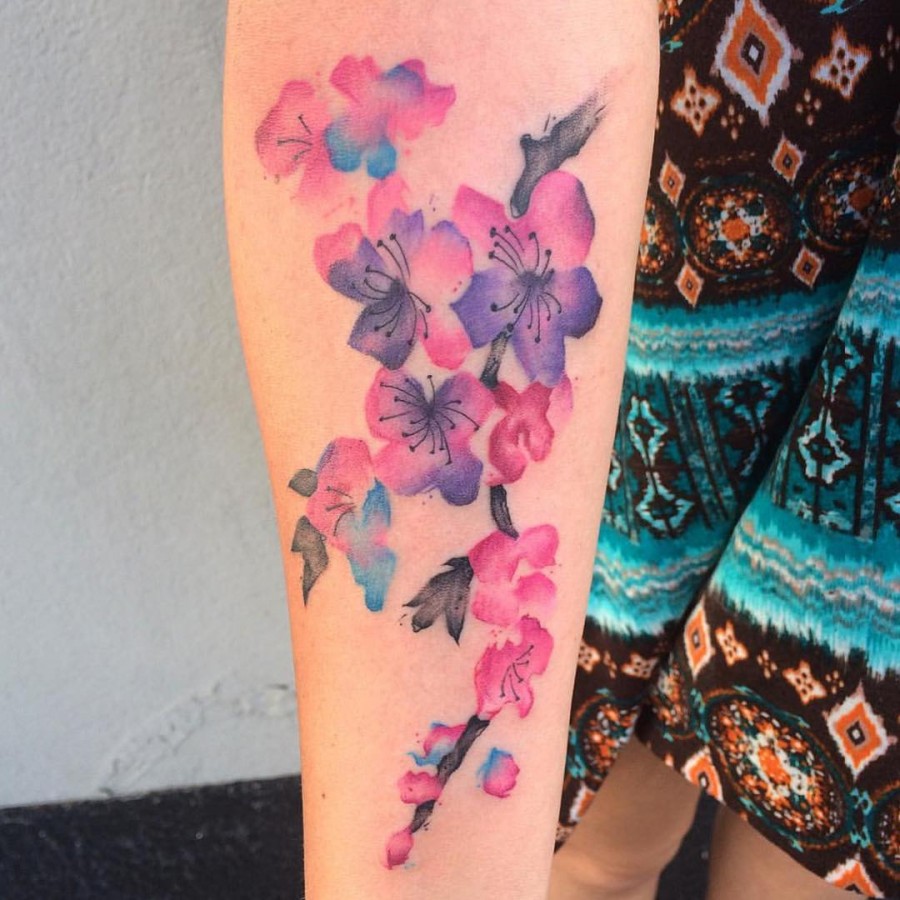 Watercolor Flower Tattoos