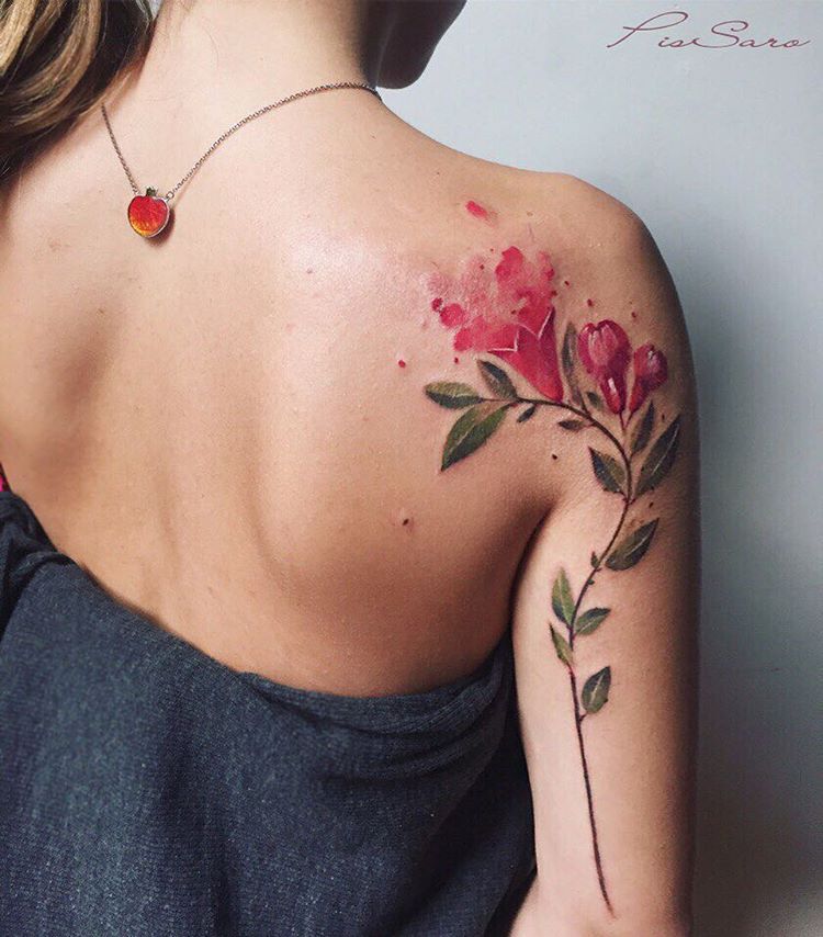 Watercolor Flower Tattoos