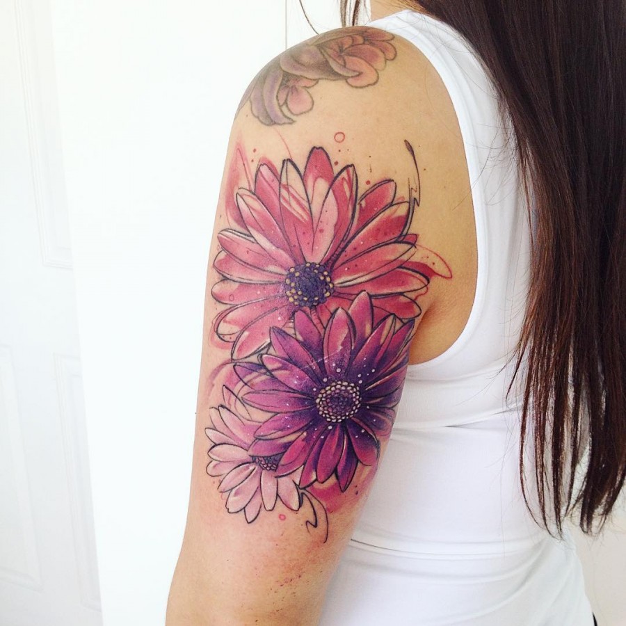 Watercolor Flower Tattoos