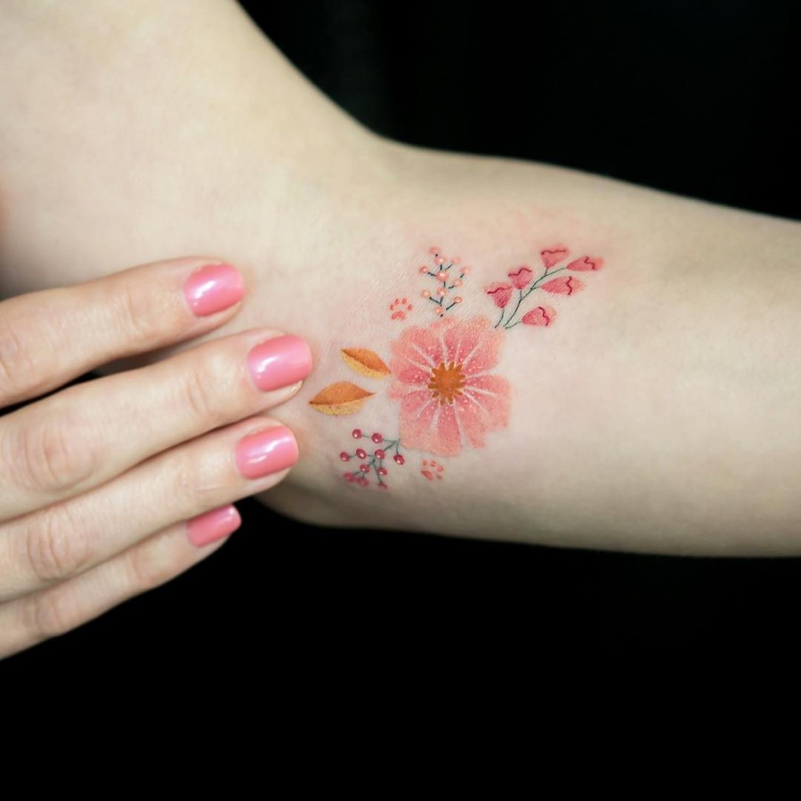 Watercolor Flower Tattoos