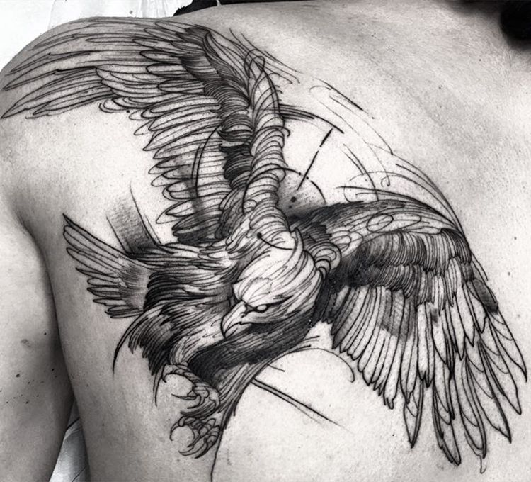 eagle sketch style tattoo by fredao oliveira