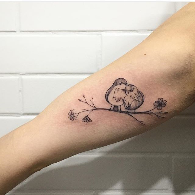 eternal bird love tattoo by jesspaixaotattoo