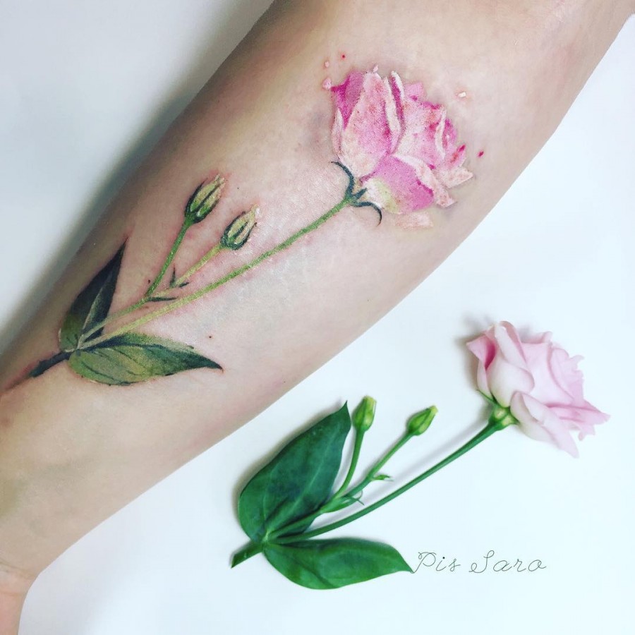 Watercolor Flower Tattoos