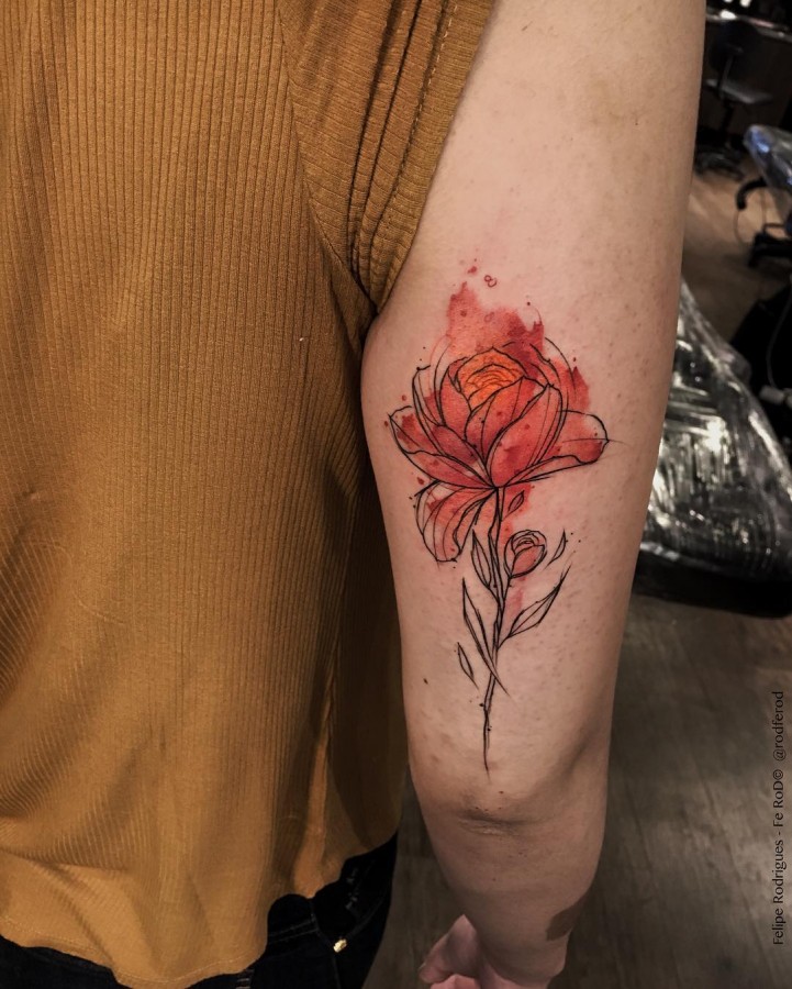 Watercolor Flower Tattoos