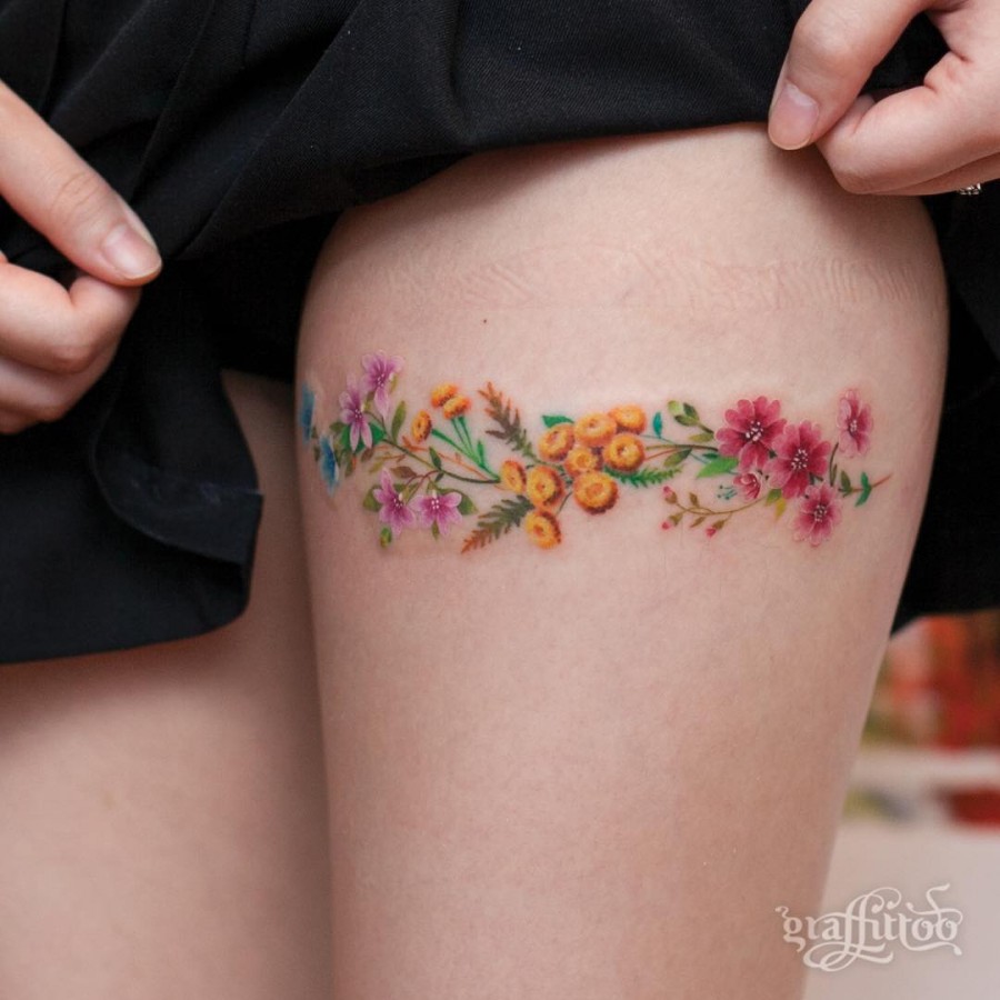 Watercolor Flower Tattoos