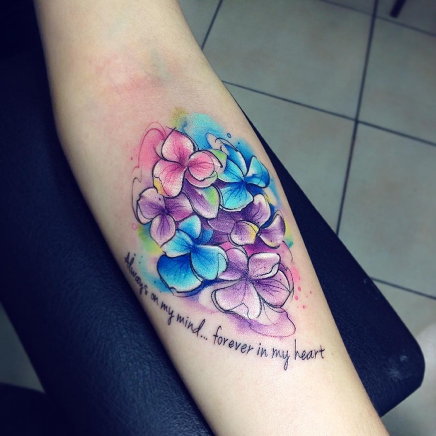 Watercolor Flower Tattoos