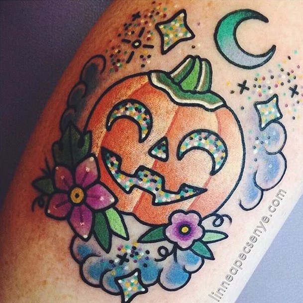 kawaii-style-pumpkin-halloween-tattoo