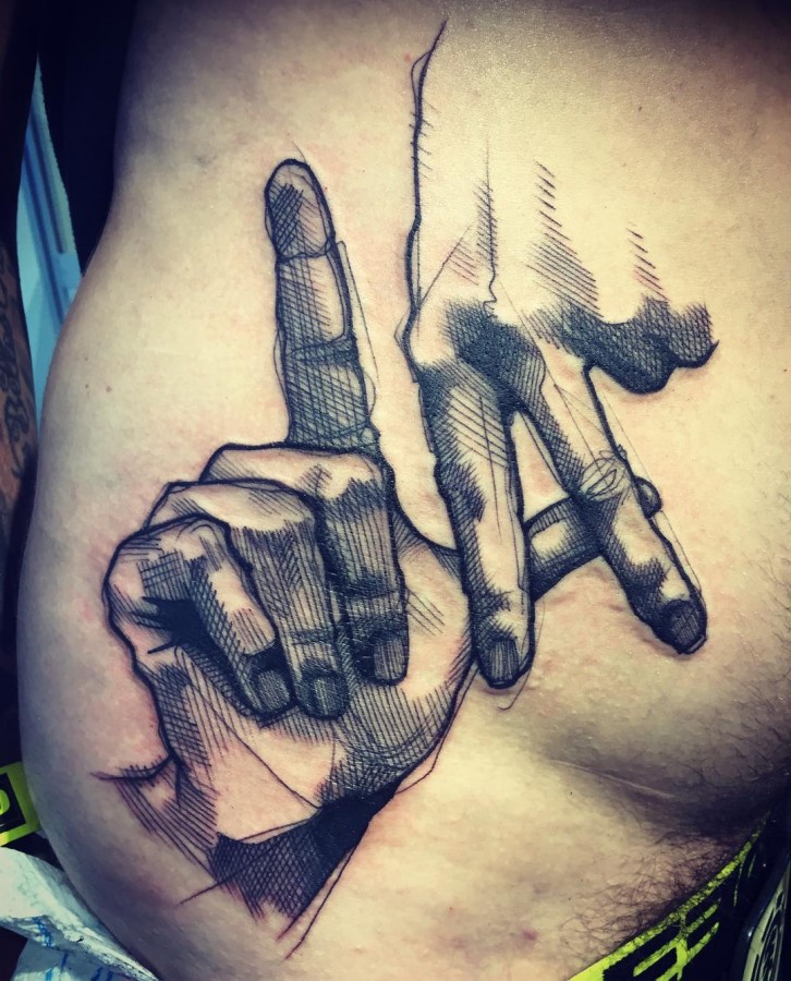 los angeles sketch style tattoo by lea nahon