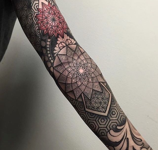 mandala style full sleeve tattoo by laurajadetattoos