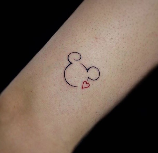 mini mickey tattoo by gabrielatattoo