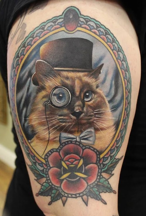 Cat portrait tattoo