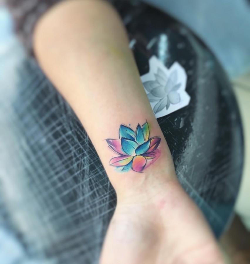 Watercolor Flower Tattoos