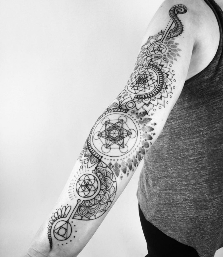 ornamental sleeve tattoo by piotrszot
