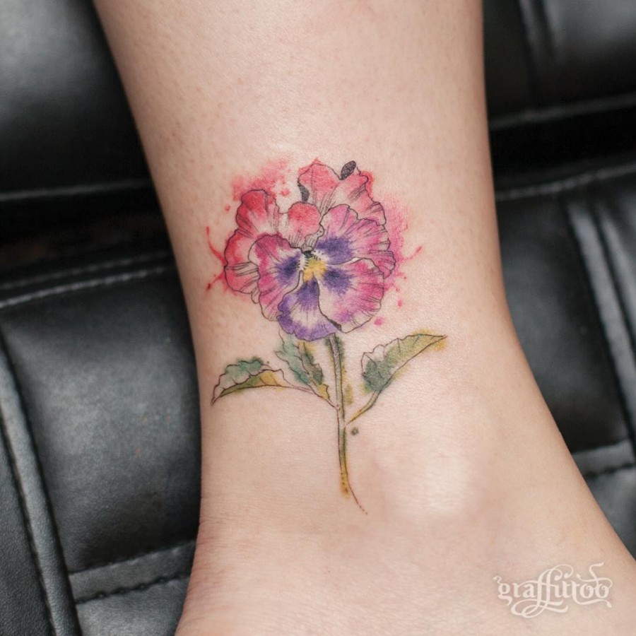 Watercolor Flower Tattoos