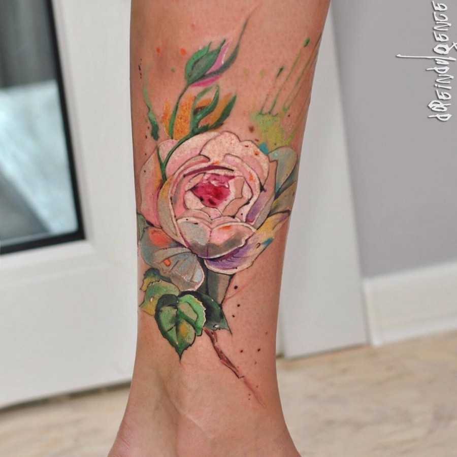 Watercolor Flower Tattoos