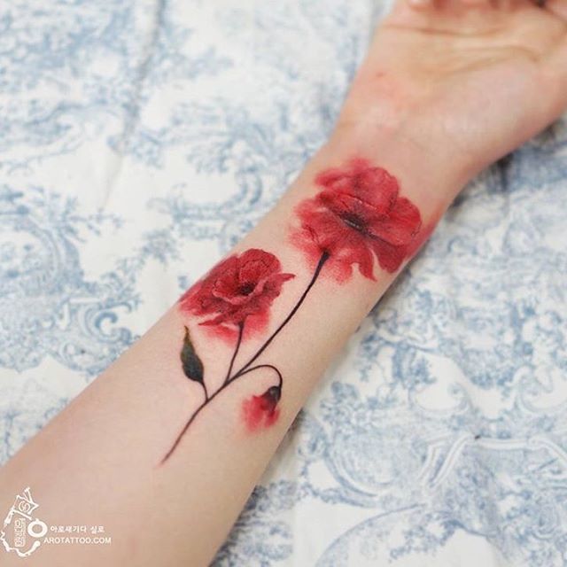 Watercolor Flower Tattoos