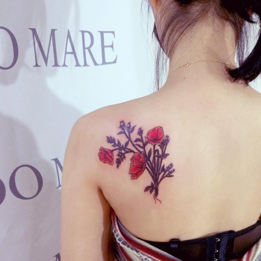 poppy tattoo by tattooist_wonseok2
