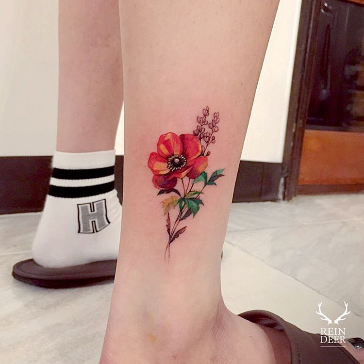 Watercolor Flower Tattoos