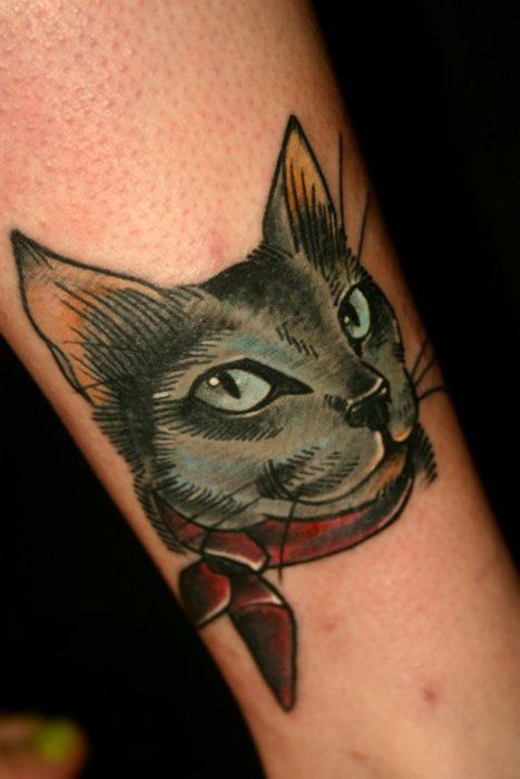 Realistic cat tattoo