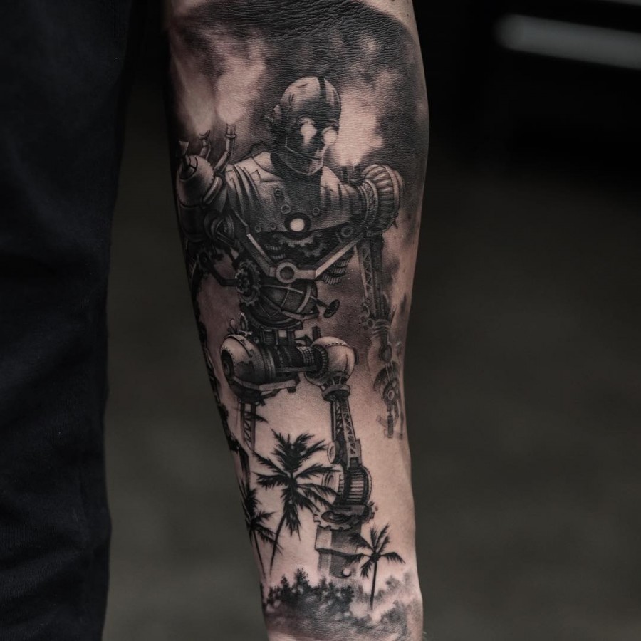 robot tatto sleeve by oscarakermo