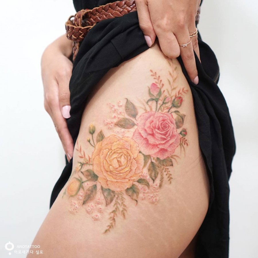 Watercolor Flower Tattoos