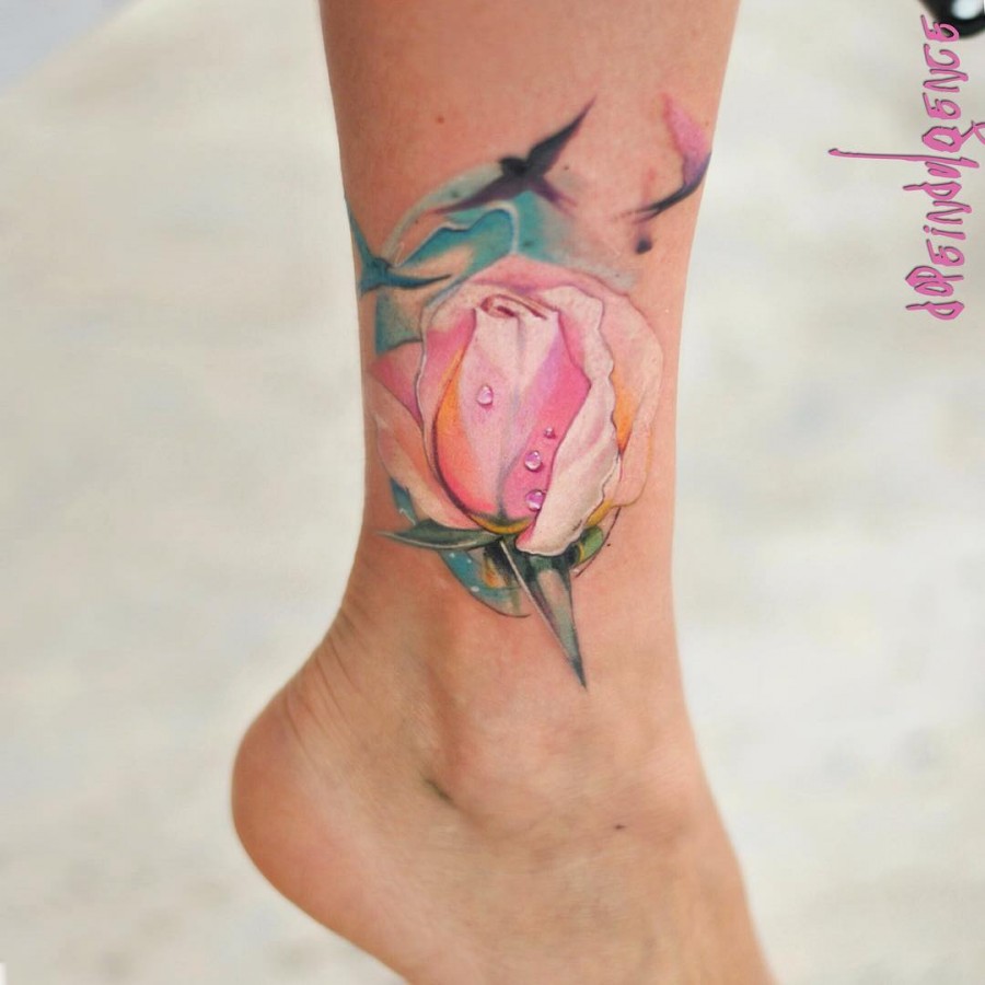 Watercolor Flower Tattoos