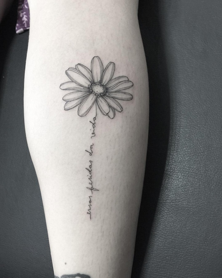 Blackwork Flower Tattoos