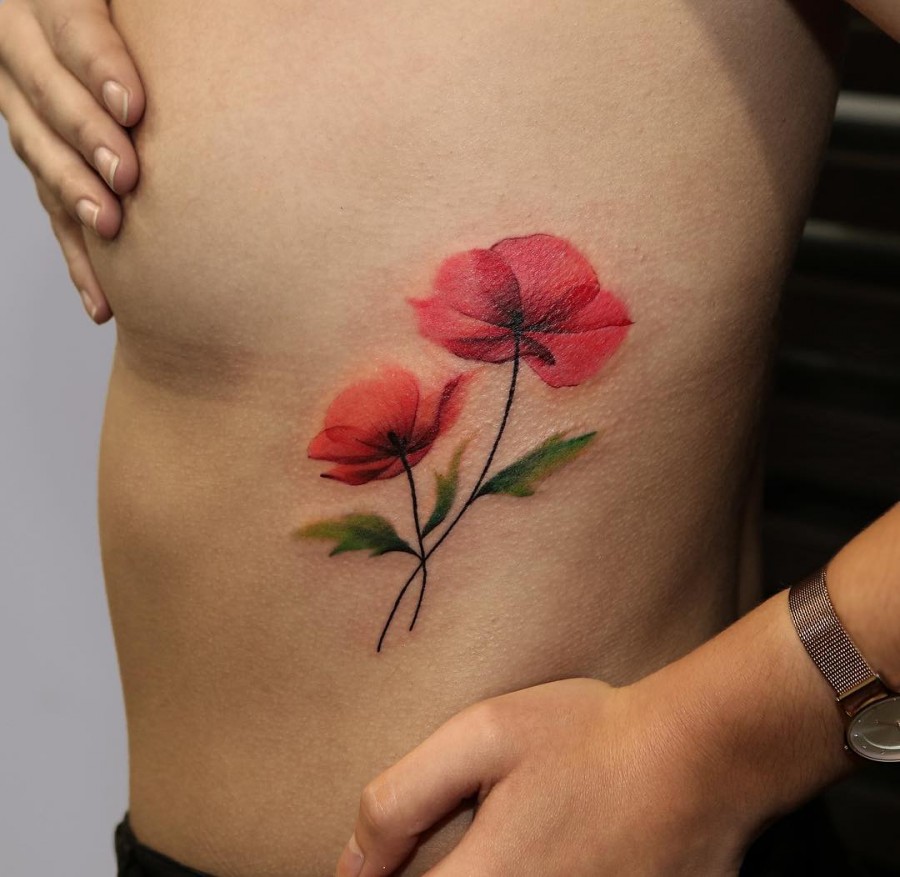 Watercolor Flower Tattoos