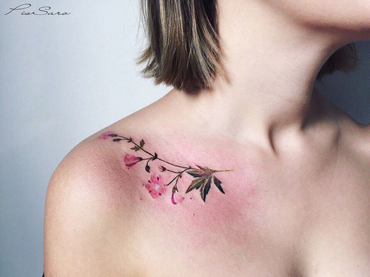 Watercolor Flower Tattoos