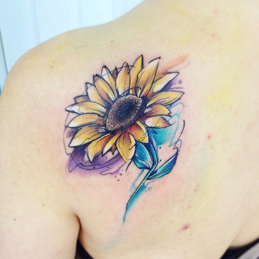 Watercolor Flower Tattoos