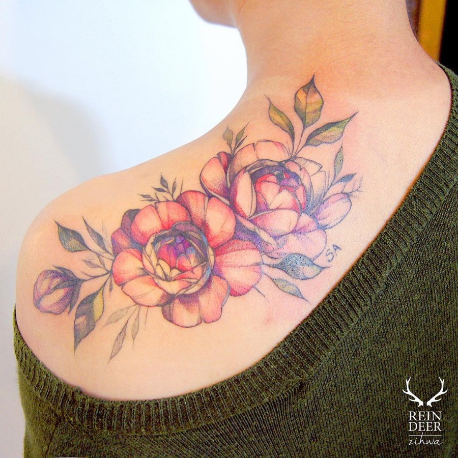 Watercolor Flower Tattoos