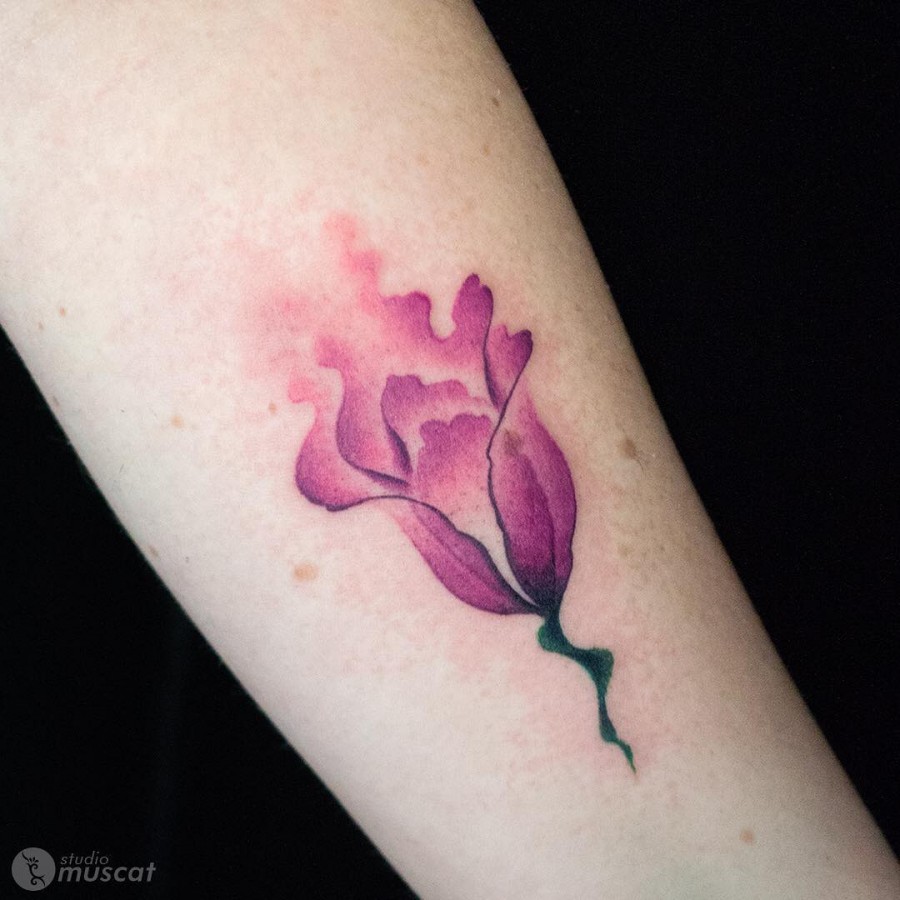 Watercolor Flower Tattoos