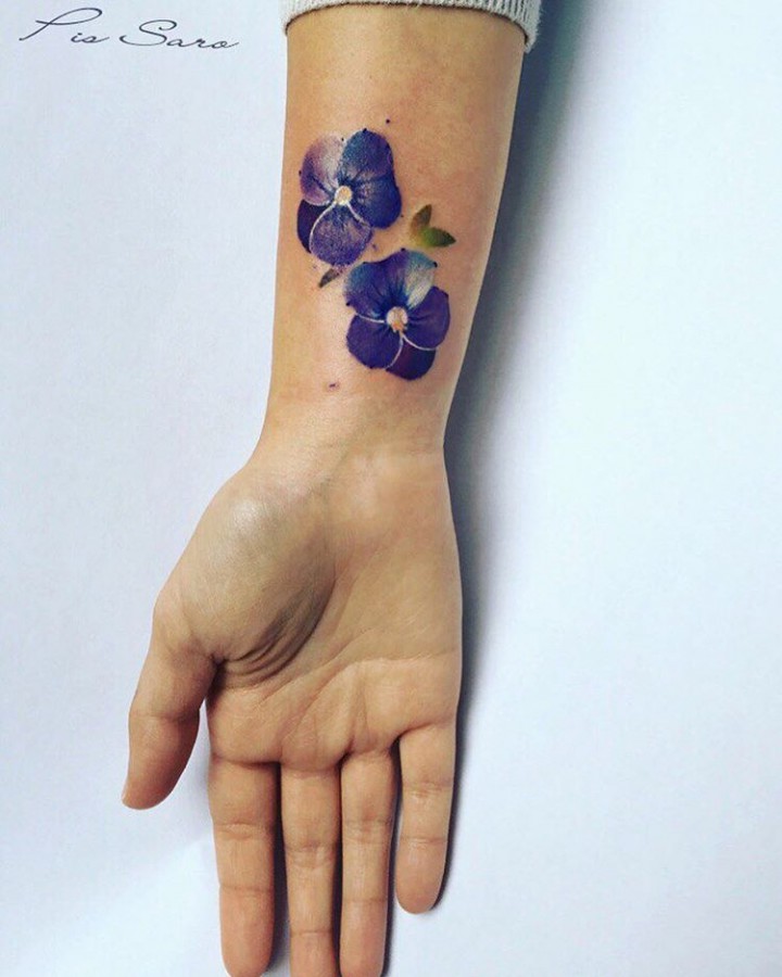 Watercolor Flower Tattoos