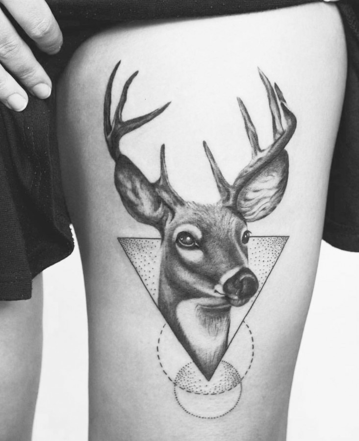 stag tattoo by tritoan_ly