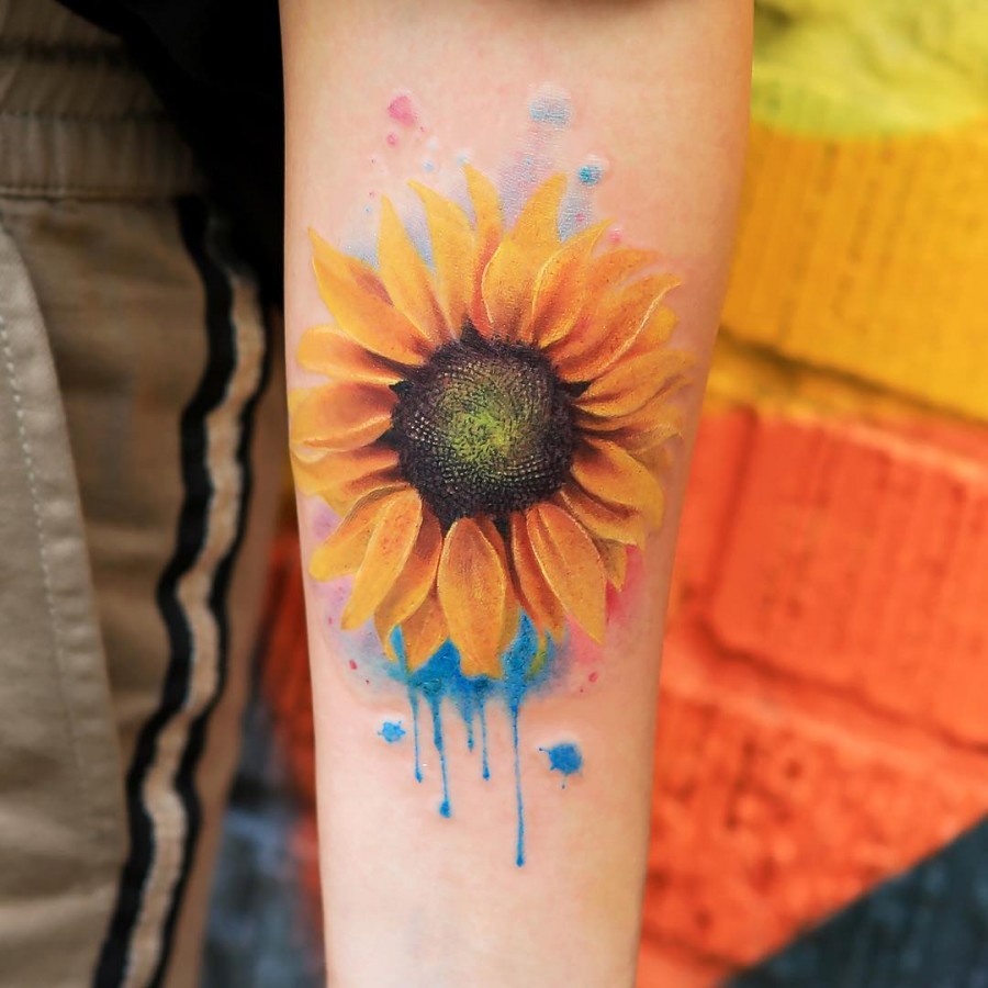 Watercolor Flower Tattoos