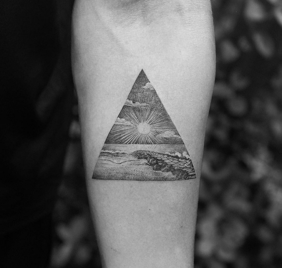the beach triangle tattoo
