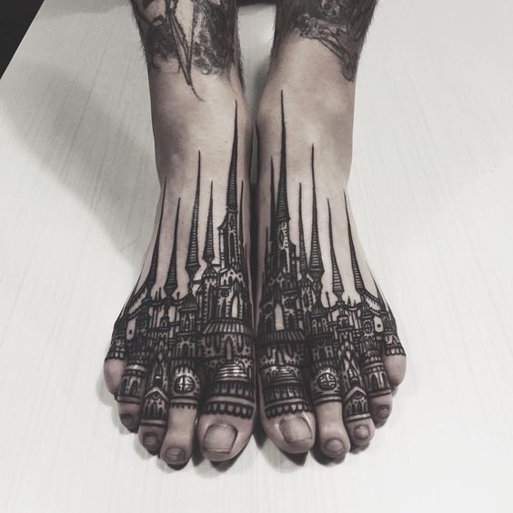 Thieves of Tower feet tattoos for women