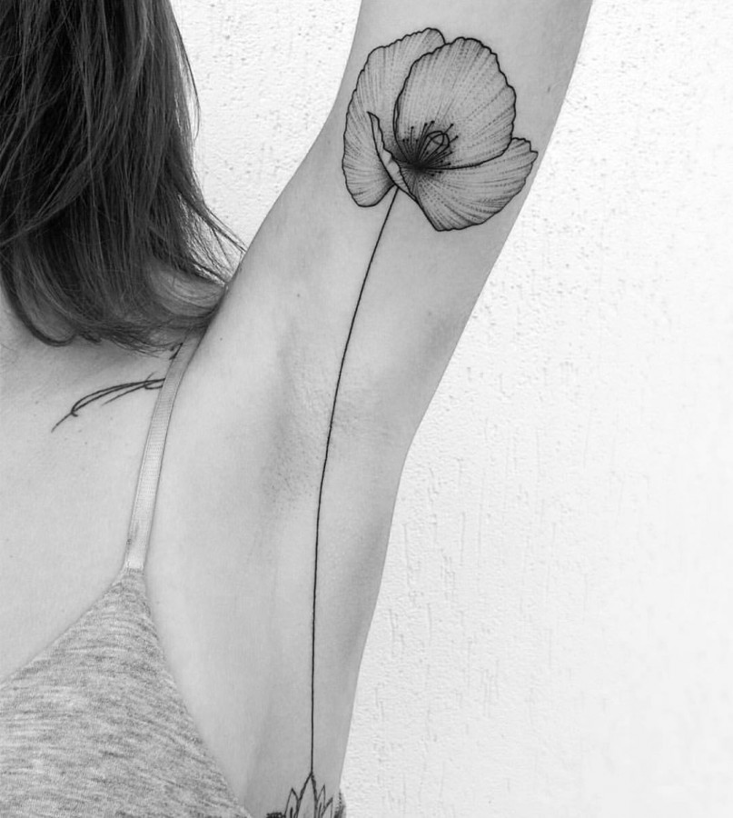 Blackwork Flower Tattoos