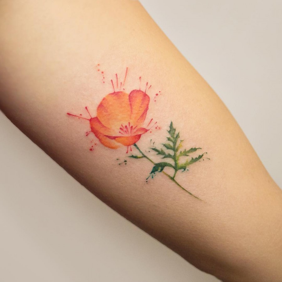 Watercolor Flower Tattoos