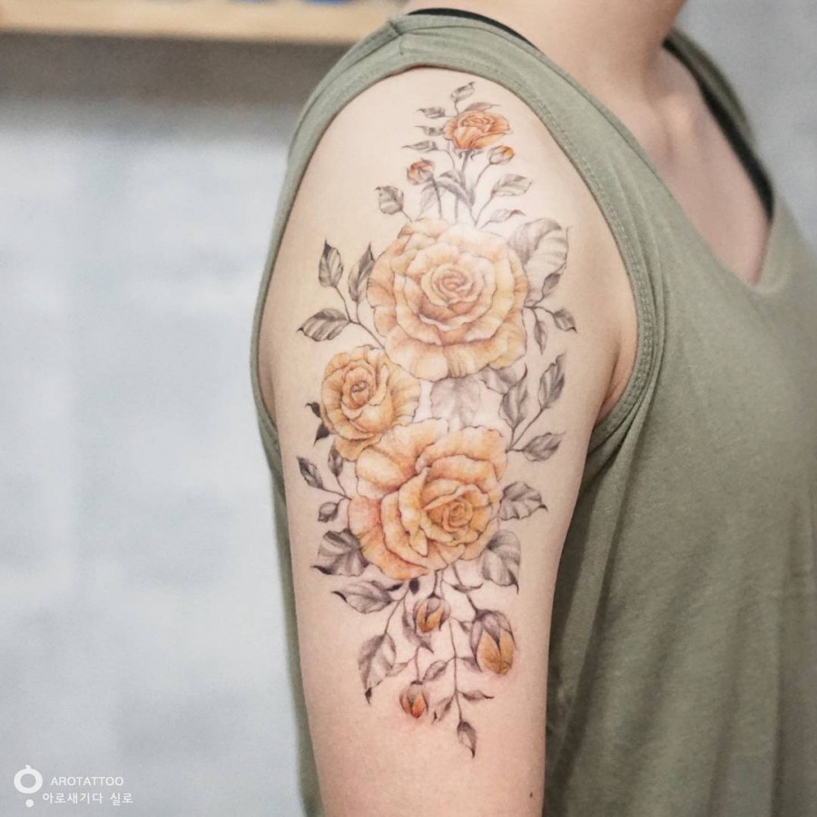 Watercolor Flower Tattoos