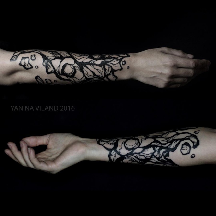 abstract-half-sleeve-tattoo-by-yaninaviland