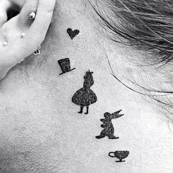 alica in wonderland tattoos for women